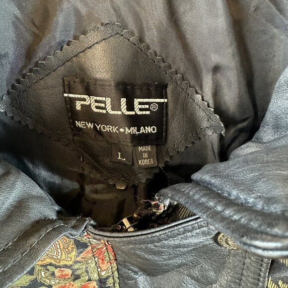 Vintage Pelle Leather & Fabric Bomber Jacket Men's L 90s Retro Streetwear - Picture 7 of 8